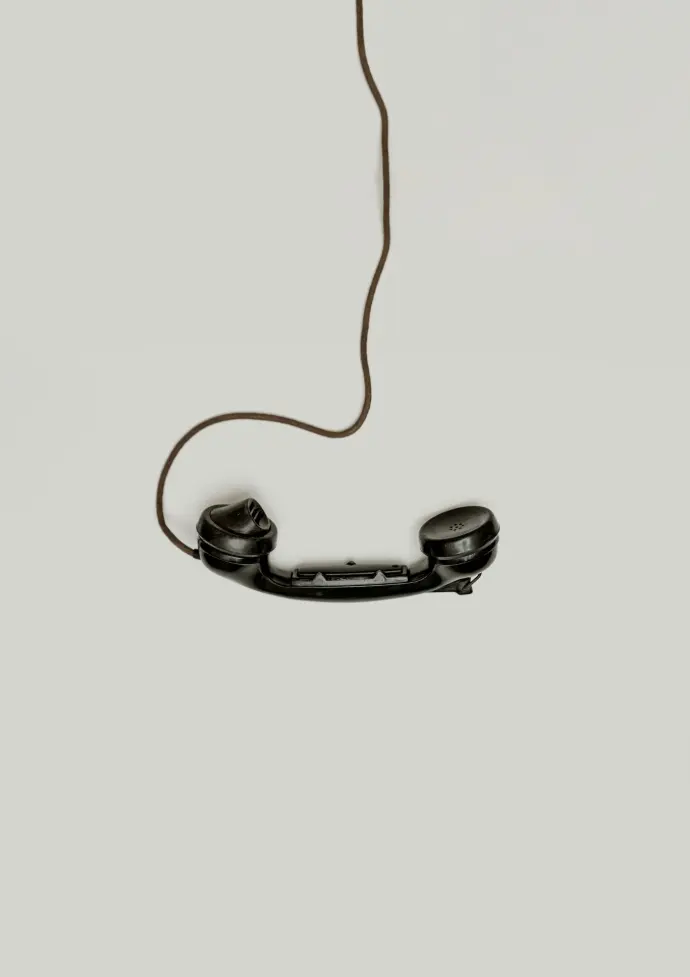 black corded telephone